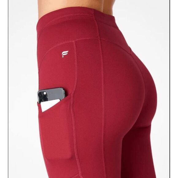 Fabletics Women's High Waisted Motion 365 Pocket 7/8 Legging Brick Red size Smal - Picture 2 of 9